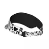 Berets Sports Sun Cap Viseira Ajustável Proteção UV Top Vazio Tênis Golf Running Sunscreen Hat Sugar Skull Preto e Branco Impressão