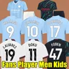 23 24 Jerseys de Haaland Grealish S Bruyne Mans A versão do jogador dos fãs da cidade de Doku Foden 3rd 2023 2024 Ano Novo de Dragon Men Kit