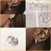 Pendientes Pandora de plata de ley 925 y corazones brillantes y pendientes de mariposa Joyería femenina Accesorios de moda Regalos para entrega gratuita