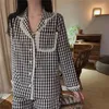 Vêtements de nuit pour femmes, ensemble pyjama Preppy doux, manches longues et pantalons, le Style peut être porté à l'extérieur, vêtements de maison simples pour filles, 2023