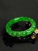 Bangle High Natural Myanmar Jadeite Armband Exquisite Imperial Green Carved Retro-Archaic Mönster Grace Princess Jewelry