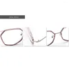 Óculos de sol quadros mulheres gato orelha óculos quadro retro poligonal personalizado óculos ópticos de alta qualidade miopia eyewear jda3211