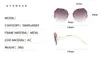 Модные солнцезащитные очки с градиентом чая, женские солнцезащитные очки с океанской окантовкой, металлические изогнутые дужки, солнцезащитные очки, женские UV400 230920