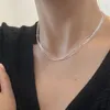 Anhänger 925 Sterling Silber Geometrische Einfache Linien Kette Choker Halskette Für Frauen Breite Feine Schmuck Hochzeit Party Geburtstag Geschenk