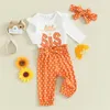 Conjuntos de roupas Baby Girl Big Little Sister Born Outfit Carta Imprimir Manga Longa Romper Calças Headband Outono Roupas de Inverno