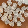 Smyckespåsar 3,5 3,5 cm Mini Clear Plastic Stay Box Container med lock Tomma gångjärnslådor för pärlor DIY -hantverkstillverkning