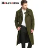 Herr ull blandar S-6xl Fashion Autumn Winter Classic Men Trench Slim Wool Coats Double Button Woolen Coats Long Outwear Army Black 17513 231113