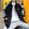 Giacche da uomo per uomo Autunno Inverno Lettera stampata a righe Adolescenti Studenti Elegante stile coreano Hombre Casacas Outwear All-match Ins