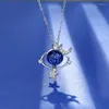 Collane con ciondolo Stella Luna Palla Piccola collana universo Cubic Zirconia Sapphire Adatto per regalo di laurea