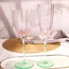 Tumblers 2 Pcs Creative Flower Shaped Glass Goblet European Retro Banquet Wine Cup Gradient Color RUM Champagne Bordeaux Aperitif Glasses 230413