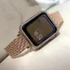 他のファッションアクセサリーApple Watchのケース付きステンレススチールバンドウルトラ49 42 38mm Luxury Diamond Bracelet for IWatch 7 6 5 4 SEストラップ8 45mm 41mm J230413