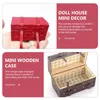 Garden Decorations 2 Pcs Vintage Trunk Accessories Dolls House Luggage Baby Suitcase Toy Wood Mini Miniature