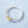 Klusterringar stylever 925 sterling silver söt guld färg kärlek hjärta för kvinnor stapelbar kvinnlig ring lyxkvalitet smycken 2023
