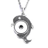 Pendant Necklaces 10pcs Retro Sun Moon Snap Button Necklace Jewelry Vintage Metal Heart Dolphin