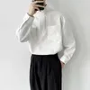 Männer Casual Hemden Einzigartige Stehkragen Langarm-shirt Männer Mode Harajuku Koreanische Einfarbig Minimalismus Y2k Herren Kleidung