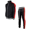 Herrspårar män set 2 stycken jacka byxor mode avslappnad blixtlås sport kostym homme lapptäcke sportkläder streetwear mens clolthing 230413