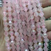 Loose Gemstones Faceted Rose Quartz Stone Beads Natural Gemstone DIY Spacer For Jewelry Making Strand 15" Wholesale !