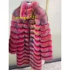 High Quality Colorful Long Real Fox Fur Jacket Women Custom Luxury Ladies Genuine Fluffy Fur Coats Winter