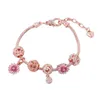 Strand 2023 DIY Beaded Flower Bracelets For Women Pink Gradient Daisy Bead Bracelet Party Fashion Jewelry Making Children Gift