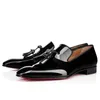 Luxury Designer Shoes Men Dress Shoes Designer Suede Patent Leather Rivets Slip On Mens Business Shoes
