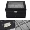 Watch Boxes & Cases 20 Grids Slots PU Leather Double Layers Box Jewelry Display Storage Case Watches Container Organizer