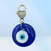 10pcsLot Vintage Silver Turkish teardrop blue Glass evil eye Charm Keychain Gifts Fit Key Chains Accessories Jewelry A295353657