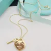 Brand t Single Peach Heart Pendant Necklace Fashion Charm Dropping Oil for Women Designer Jewelry Free Box1u1p{category}