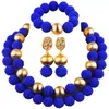 Collana orecchini set Laanc viola simulato perla gioielli con perline africane