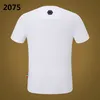 PP Fashion Men's Designer slim fit T-shirt Summer rhinestone Short Sleeve Round Neck shirt tee Skulls Print Tops Streetwear collar Polos M-xxxL P2075