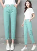 Spodnie damskie Capris Casual Solid Women Pants Spring Summer Bawełna lniana lniana dama kostka -długość długości spodni Pencil Pants S -XXL 230413