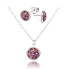 Necklace Earrings Set Fashion Drusy Round Pendant For Women Anti Allergy Bling Stud Sets Party