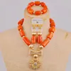 Necklace Earrings Set Fashion Red Coral African Beads Jewelry