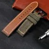 Autres accessoires de mode Bracelets de montre Bracelet en cuir de toile 20 22 24 26MM Noir Vert Marron Denim Matériau épais Bracelet rétro Militaire 230130 J230413