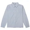Damen Blusen Mode Frauen Weißes Hemd Langarm Casual Umlegekragen Bluse Lose Tasche Knopf Büro Damen Tops Pluis Größe