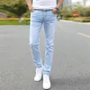 Herenjeans Denim Slim Fit Herenbroek Stretch Lichtblauwe broek Hoge kwaliteit Casual Mode Koe Jongen Man 231113