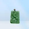 Xinkeng Xinjiang hetian Jade jasperすぐにマネーペンダントアウターモンゴルのほうれん草の緑ゾディアックホースペンダントJade whole7744876