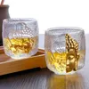 Bicchieri Stile Creativo 100150ml Volto di Buddha intagliato Tazza di vino Whisky Vodka Sake Shochu S Vetro Divertente Zen Sense Bicchieri 230413