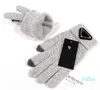 Hommes Femmes Cinq Doigts Gants Marque Lettre Impression Épaissir Garder Au Chaud Gant Hiver Sports De Plein Air Pur Coton Couleurs De Haute Qualité