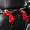 Ny 1 st bilstolens nackstödkrokar läder dold bakhängen förvaring hållare arrangör bakre rack för pings påsar interiör tillbehör