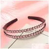 Headbands Rhinestone Crystal Hoop Double Row Belt Teeth Non Slip Hairpin Women Resin Headwear Hair Accessories Gifts Beauty 4 3Yy M2 Dhgp4