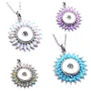 Pendant Necklaces 10pcs Rhinestone Flower Snap Button Necklace Fit DIY 18mm Metal Snaps Buttons Jewelry