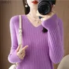 Kadın Sweaters V-Beeck Sweater Kadın Katı Külot Örme Sweaters Ol Basic Jumper 2023 Kış Giysileri Kadınlar Triko Uzun Sle Ladies Topsl231113