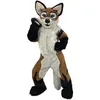 Plush Brown Fox Dog Mascot Costuums Halloween Fancy Party Dress Coulne Character Carnival Kerstmis Pasenreclame Verjaardagsfeestje Kostuum Outfit