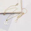 20 stijl Digner Merk Dubbele Letter Hanger Necklac Ketting Eenvoudige Stijl Trui Ketting voor Mode Vrouwen Huwelijkscadeau Sieraden