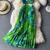 Günlük elbiseler kadınlar yüksek bel yaz elbisesi moda sundresses çiçek baskı maix robe fille 230413