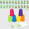 Vasini da viaggio Stack Cup Speed Gioco Giocattoli Montessori Educazione intellettuale Illuminazione con carte Colore Cognizione Logica Regali di formazione 231110