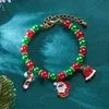 Julfestarmband Santa Claus Christmas Tree Cane Lobster Clasp Justerbar armband