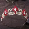 Pinzas para el cabello de moda para mujer, corona nupcial de cristal azul de lujo, diadema de color plateado, Tiaras para fiesta, accesorios de boda para novia