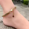 Anklets 힙합 스테인레스 스틸 도금 여성 선물 블링을위한 Anklet 쿠바 링크 체인