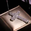 collier long pendentif zircon cz partage croix de mariage pour femmes bijoux hiphop